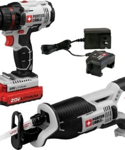 Promo ⭐ Porter-Cable 20V MAX Cordless Drill Combo Kit with Reciprocating Saw, 2-Tool (PCCK603L2) 👍