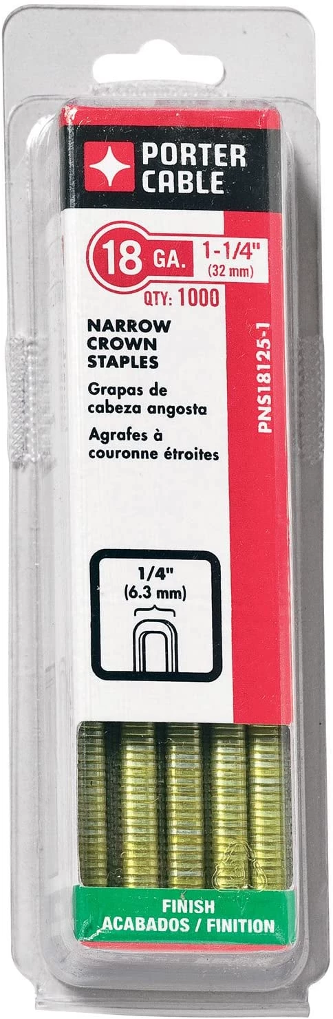 Budget ๐ Porter-Cable PNS18125-1 1-1/4-Inch, 18 Gauge Narrow Crown (1/4-Inch) Staple (1000-Pack) ๐คฉ 1 Budget ๐ Porter-Cable PNS18125-1 1-1/4-Inch, 18 Gauge Narrow Crown (1/4-Inch) Staple (1000-Pack) ๐คฉ